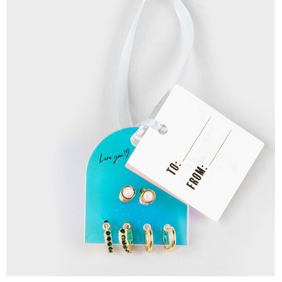 Full Tilt 3-PK 14K Gold Dipped Hoop Earring Set - Picture 1 of 6